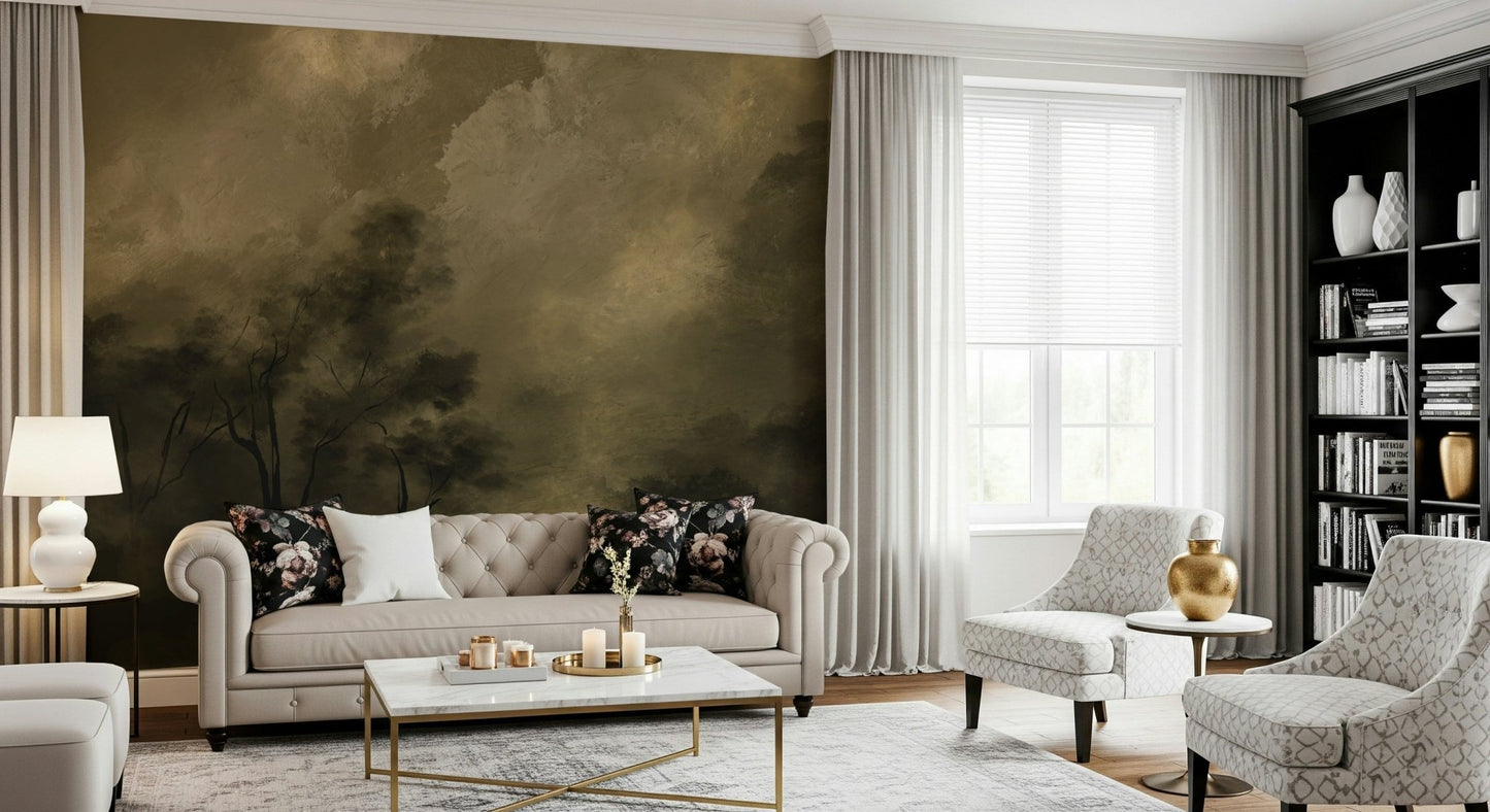 A calming abstract design wallpaper mural that defines a space., GD5583