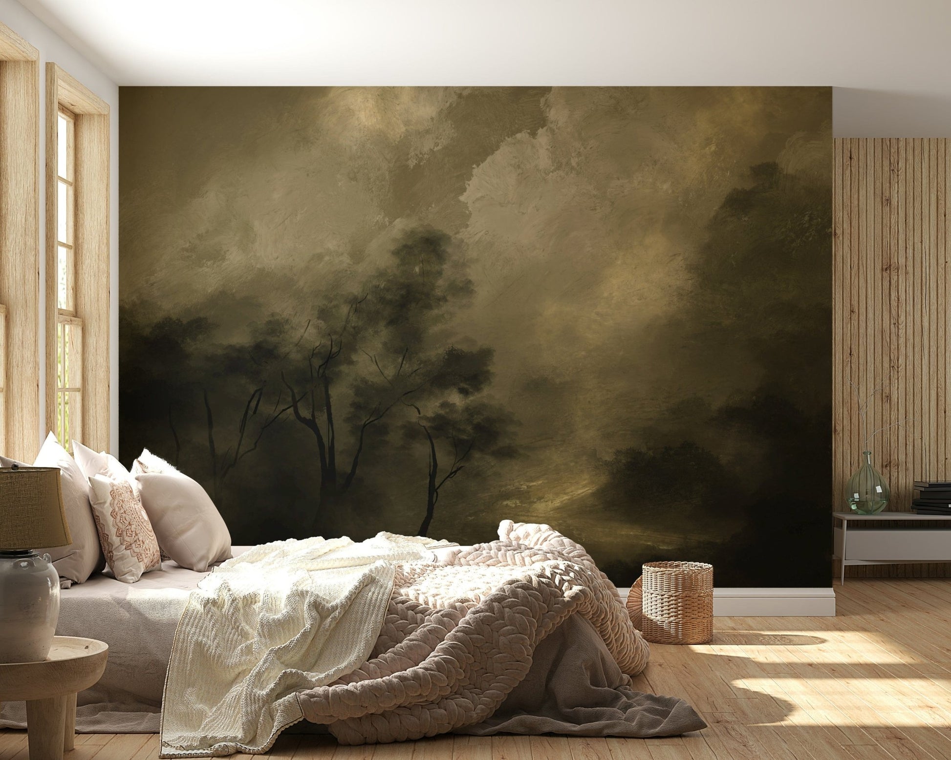 An artistic minimalist form mural for home decor., GD5583