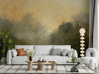 A graceful subtle pattern wall mural in warm, golden tones.