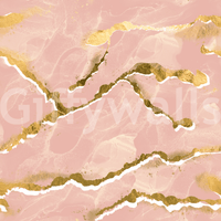 Elegant pink and white wallpaper for walls using the Golden Veins Blush Marble wall mural.