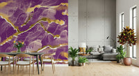 Rich color palette of the Golden Veins Cosmic Violet Marble design.