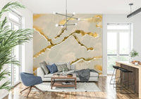 Luxurious designer interior with the Golden Veins Ecru Sand Marble.