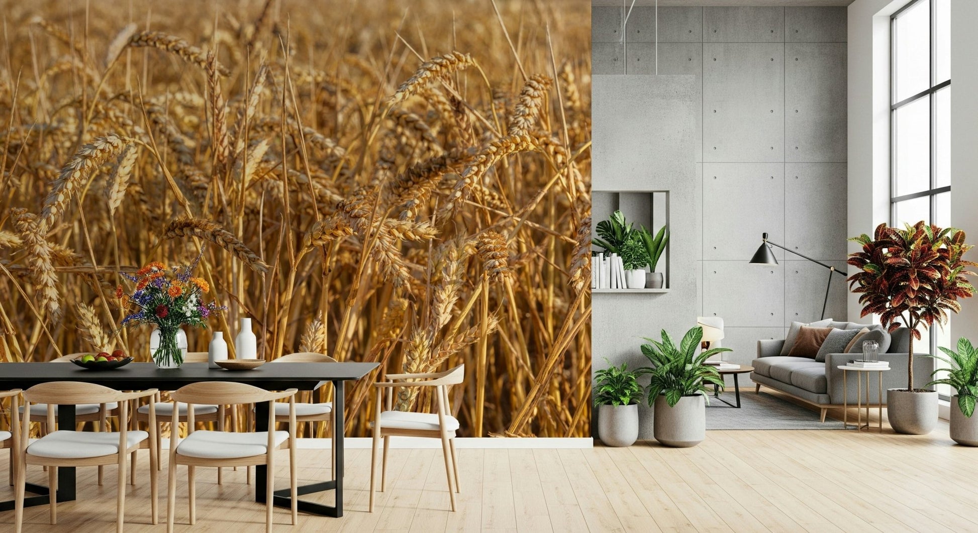 Country landscape Golden Wheat Field Bliss Wall Mural