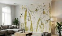 A beautiful modern art wall mural of soft shapes.