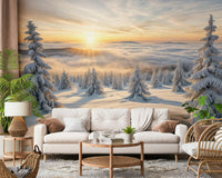 Birch tree wallpaper design for a wide corridor or entryway wall.