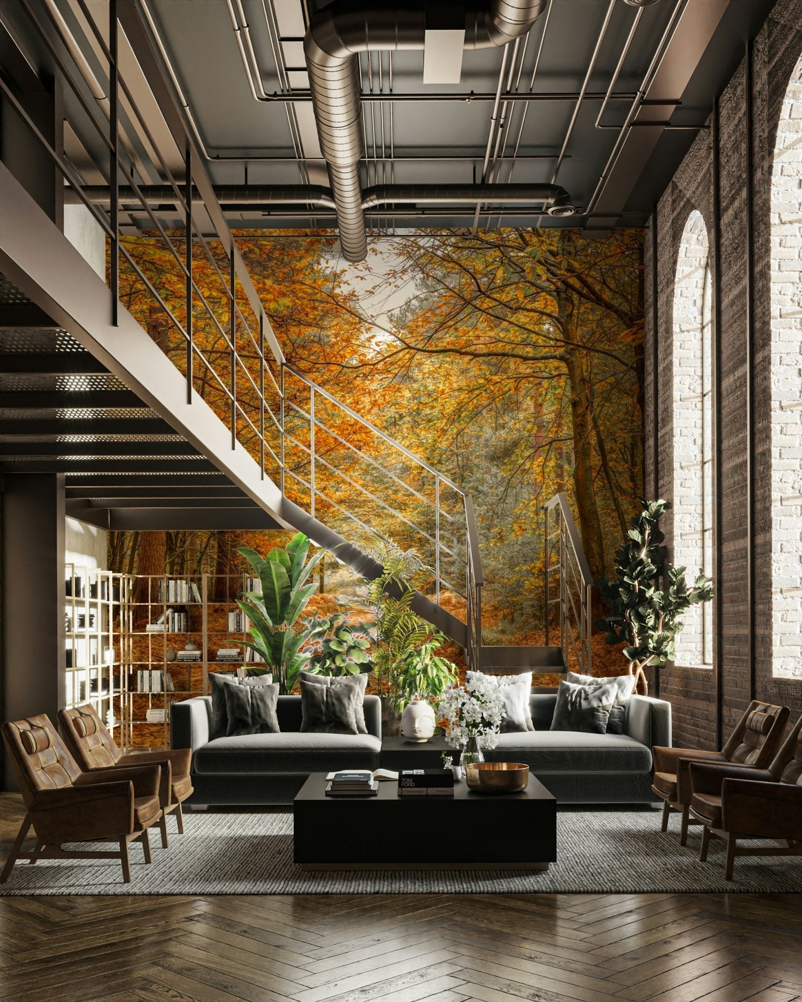 The colors are dominated by warm yellows and browns.

