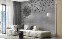 Gothic Flock Gray pumpkin wallpaper
