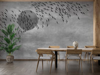Gothic Flock Gray creepy wall art