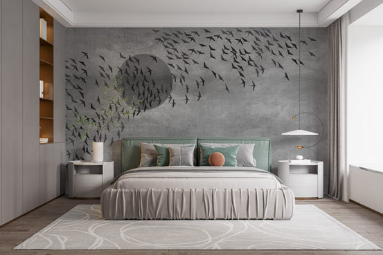 Gothic Flock Gray Halloween Wallpaper
A538