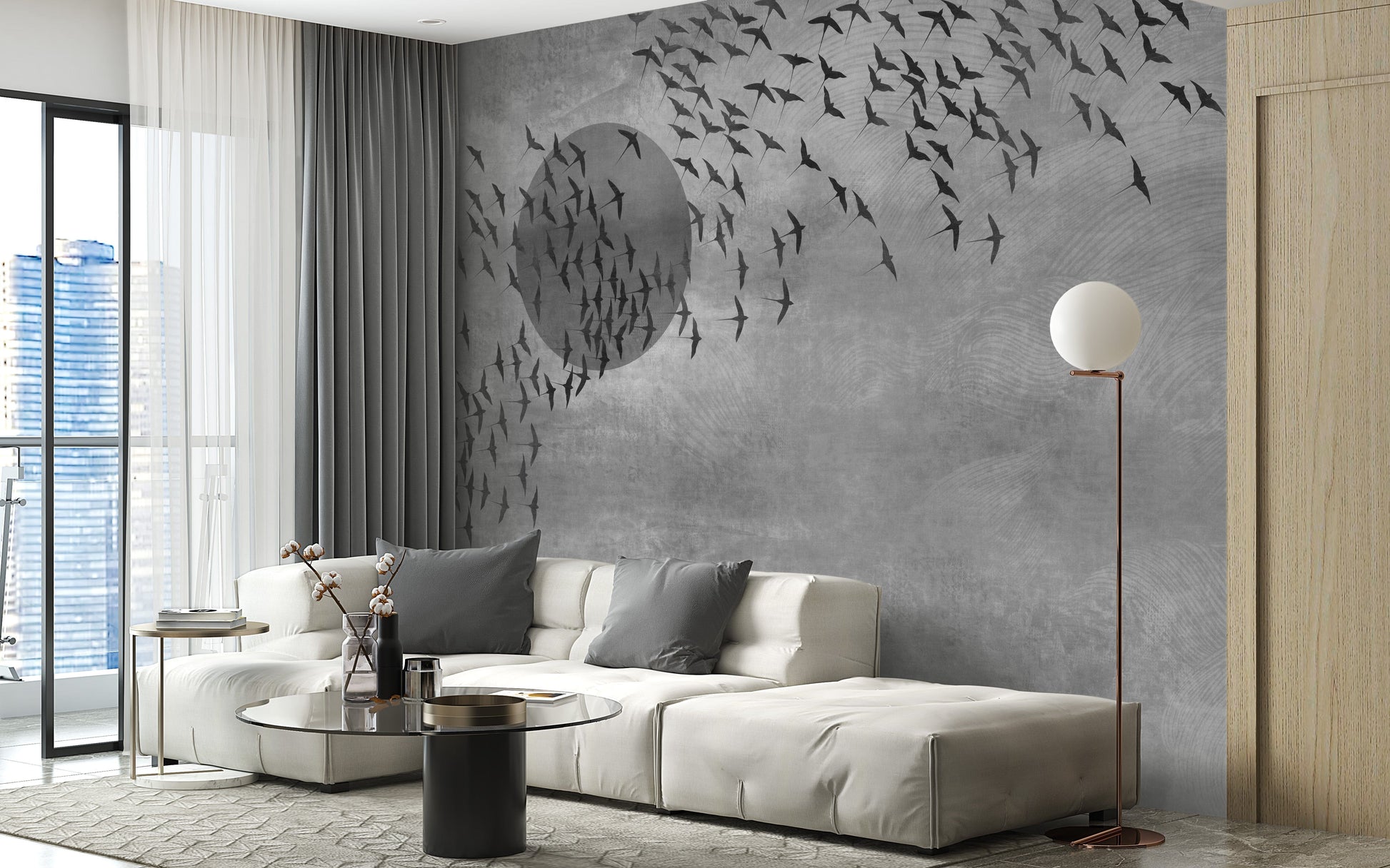 Gothic Flock Gray pumpkin wallpaper