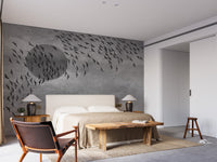 Gothic Flock Gray night mural wallpaper