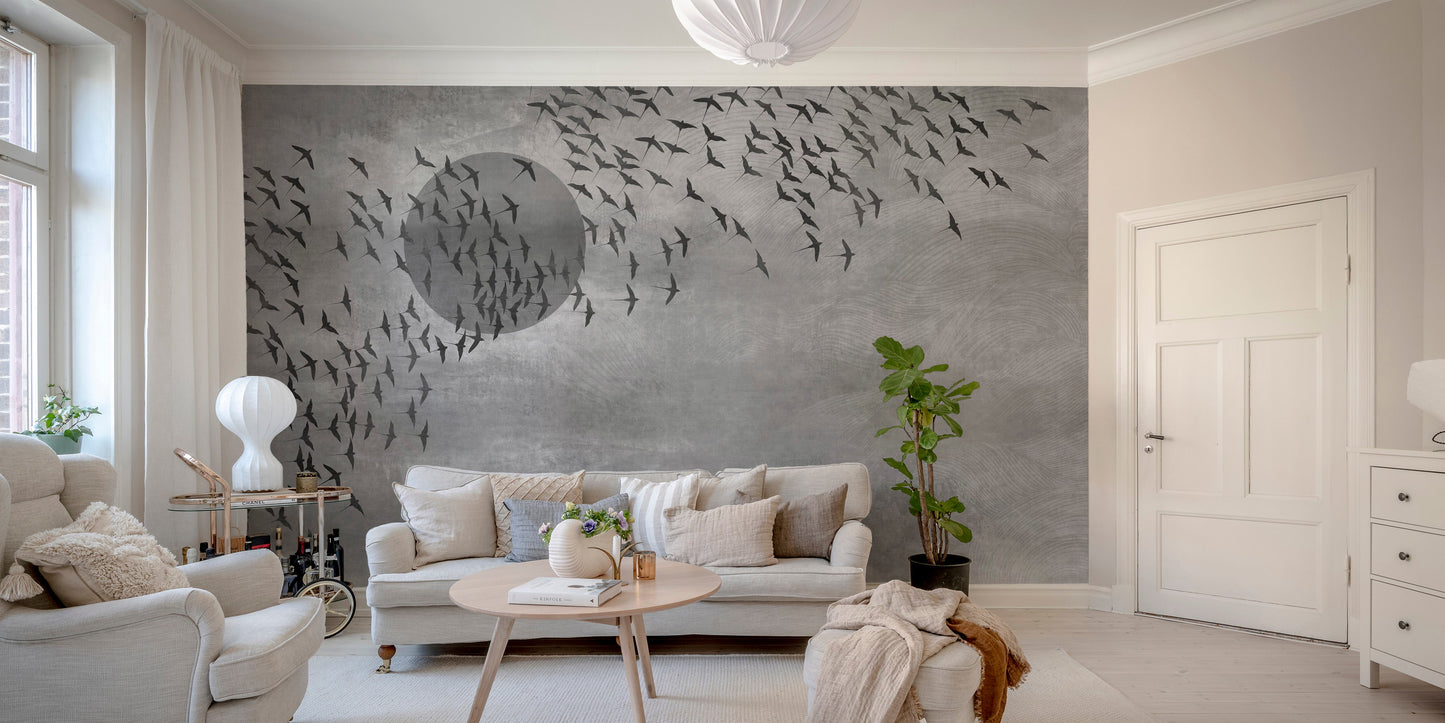 Gothic Flock Gray ghost wall mural