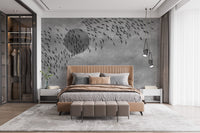 Gothic Flock Gray spooky wallpaper

