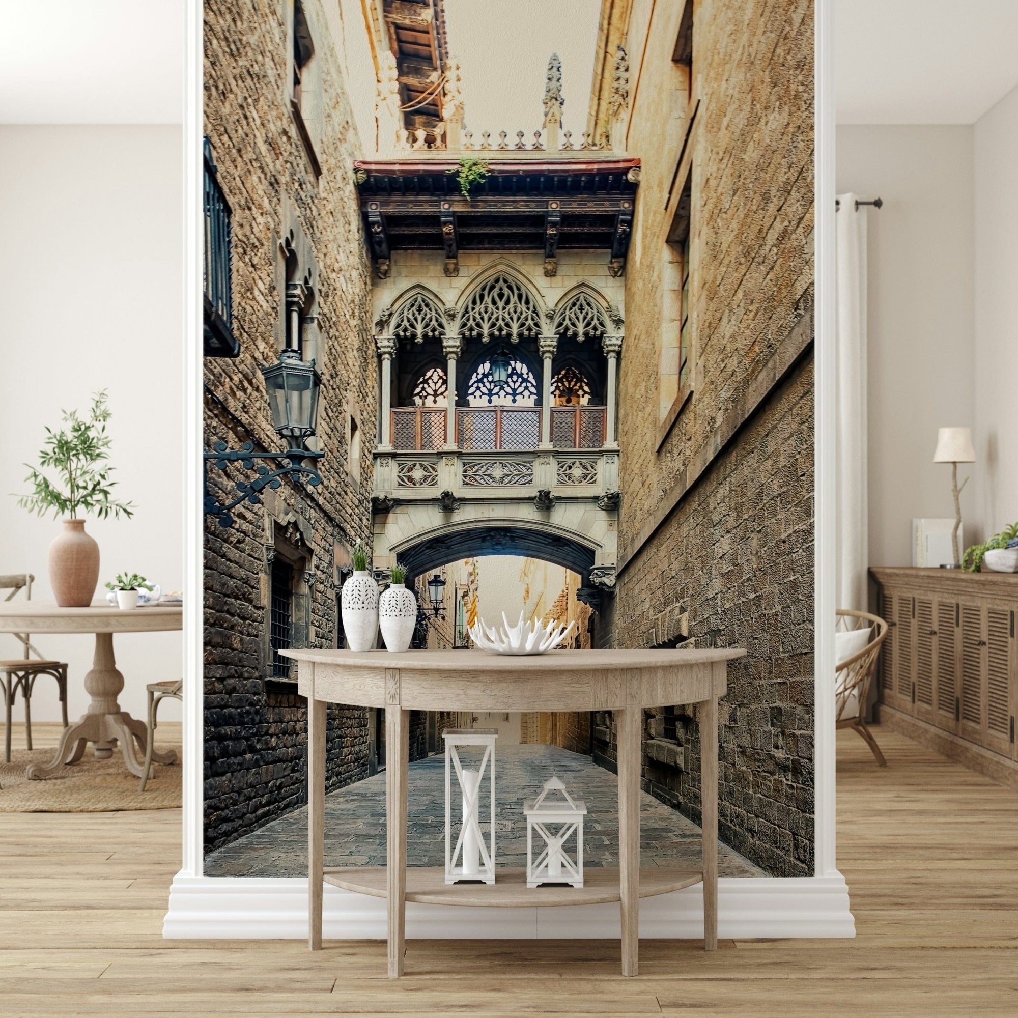 Gothic Quarter Archway Wall Mural with historic stone arch GD7325
