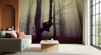 Artistic Gothic Woodland Forest wallpaper, spooky aesthetic, ancient scenery.