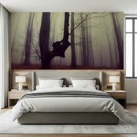 Textured Gothic Woodland Forest wallpaper, cracked ground, majestic sand hills.