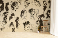 Sophisticated Grace in Black Wallpaper design.

