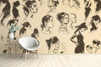 Elegant Grace in Black Wallpaper for decor.

