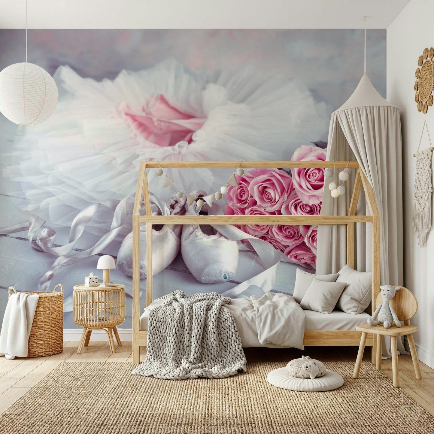 Dreamy Graceful Ballet Still Life wallpaper backdrop scene.