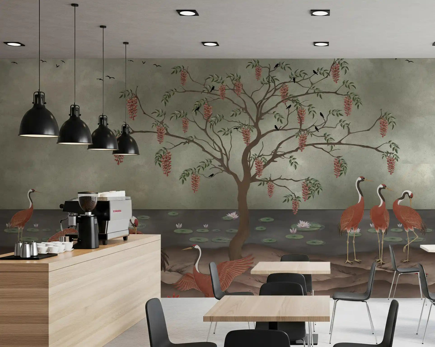 Graceful Cranescapes Wall Mural