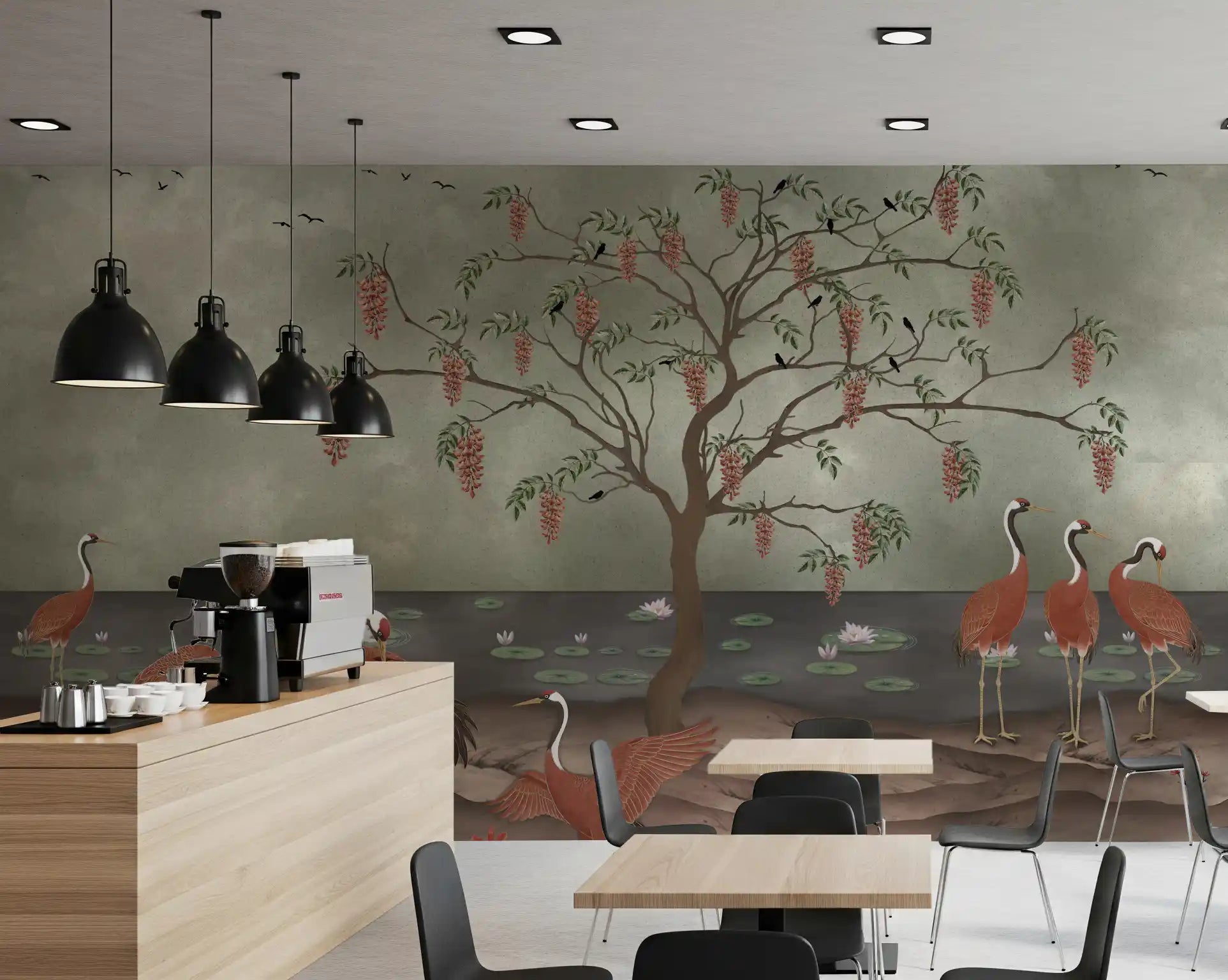 Graceful Cranescapes Wall Mural