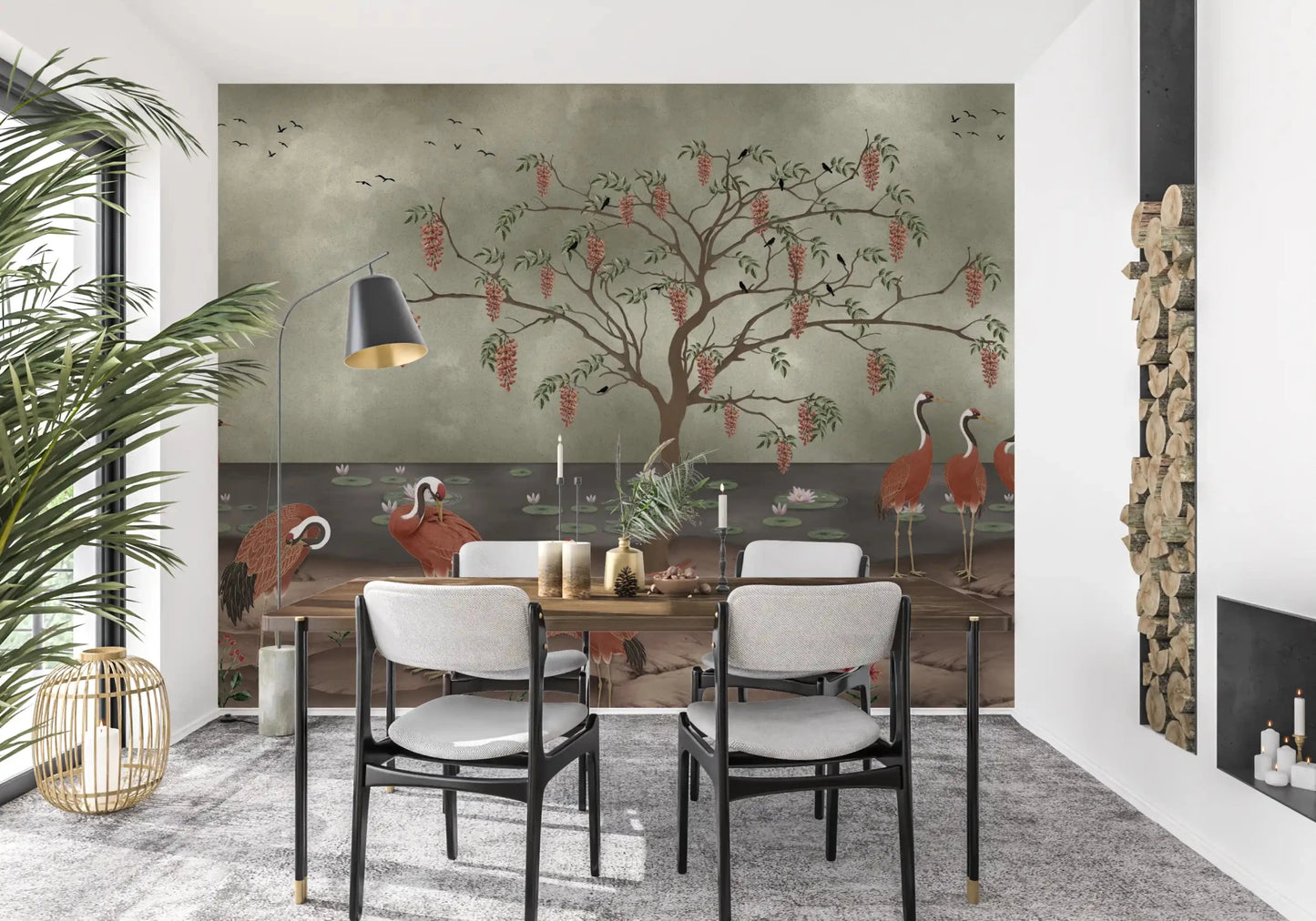 Graceful Cranescapes Wall Mural