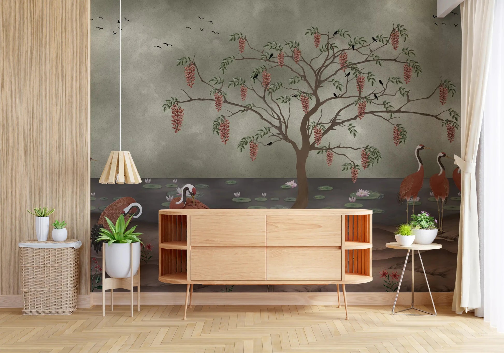 Graceful Cranescapes Wall Mural
