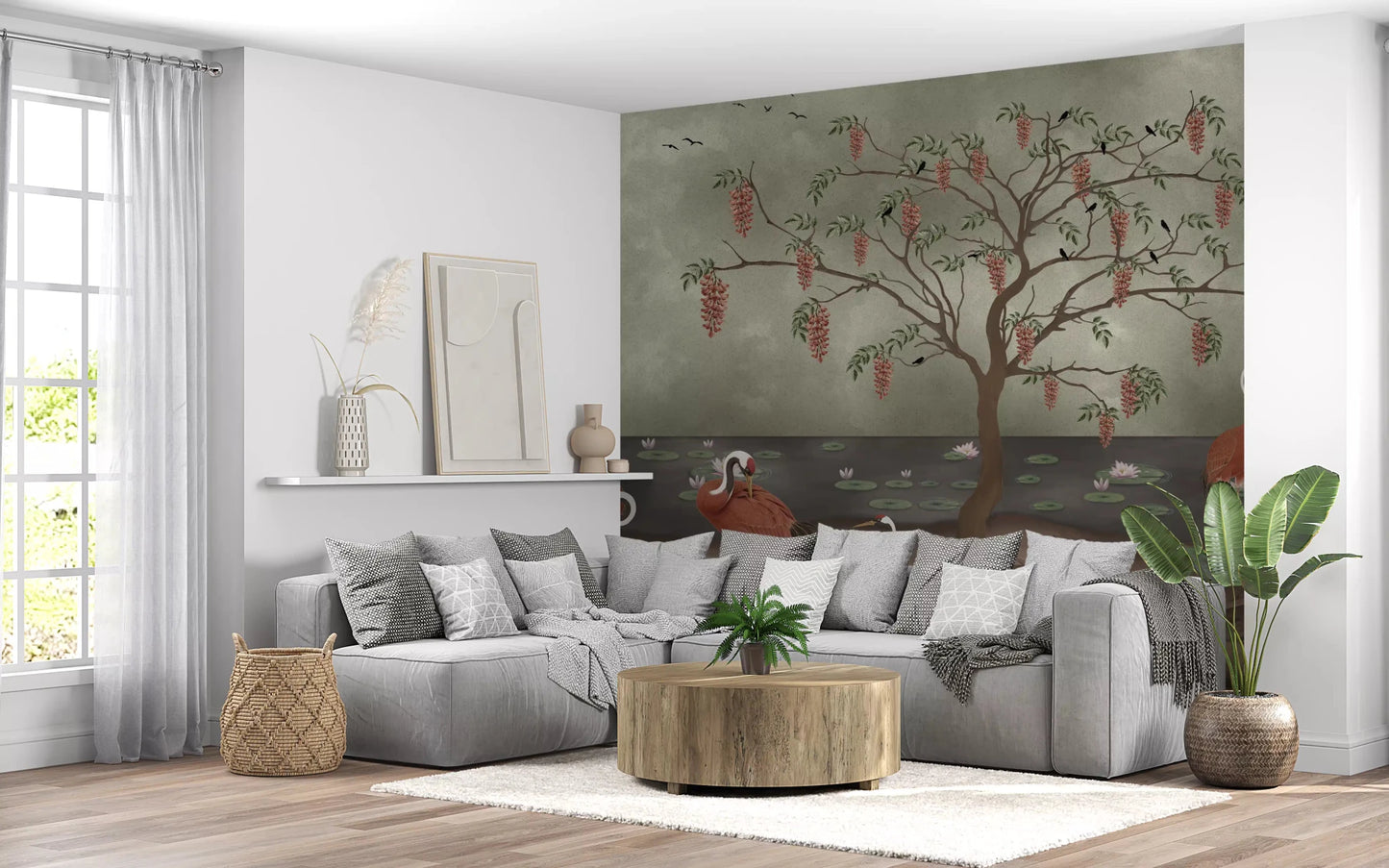 Graceful Cranescapes Wall Mural