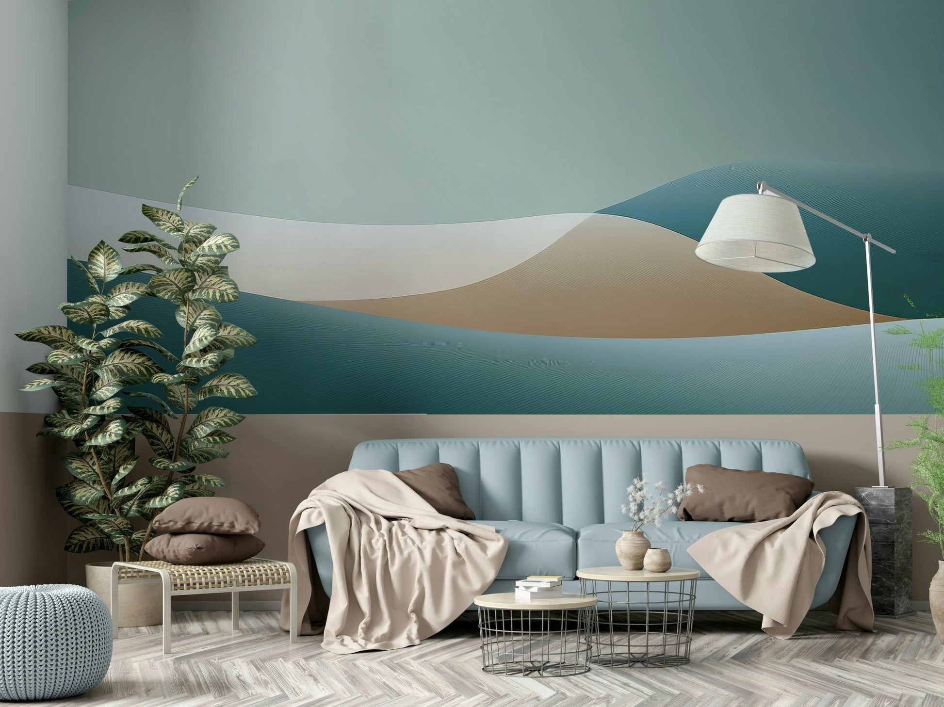 Elegant Gradient Horizons wall mural for minimalist rooms

