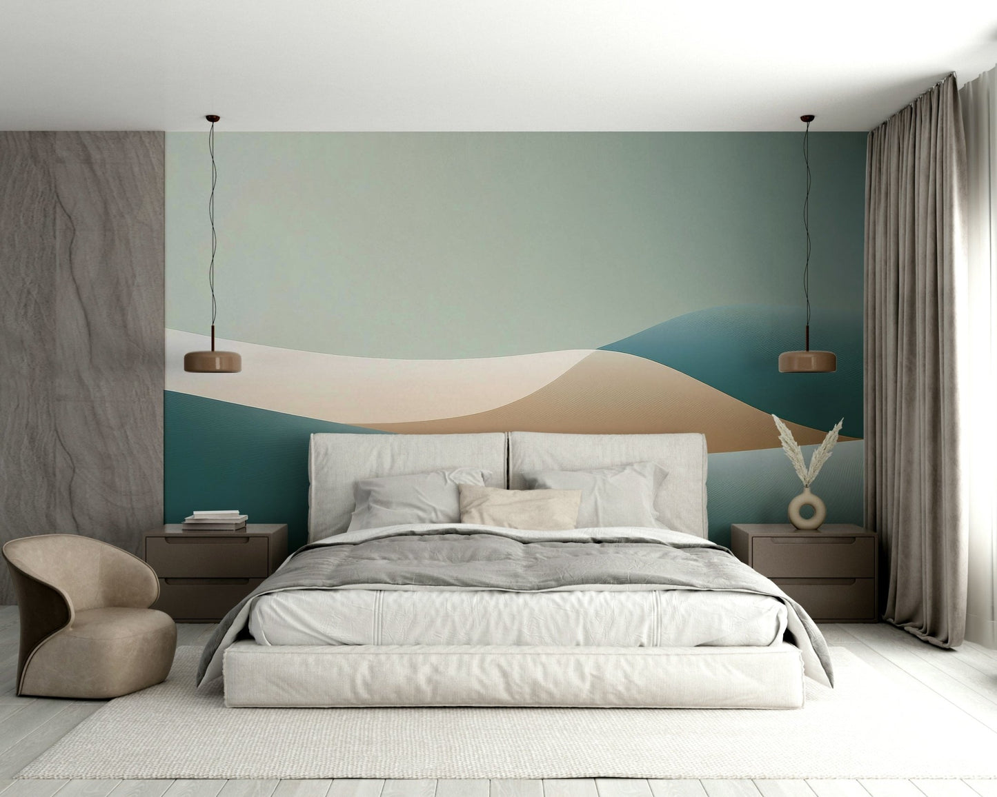 Smooth gradient transition wall mural for modern spaces

