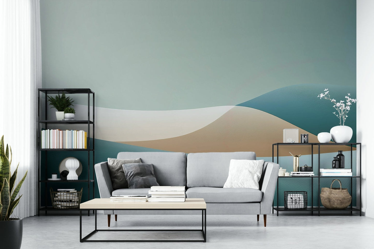 Subtle gradient design wall mural for contemporary rooms

