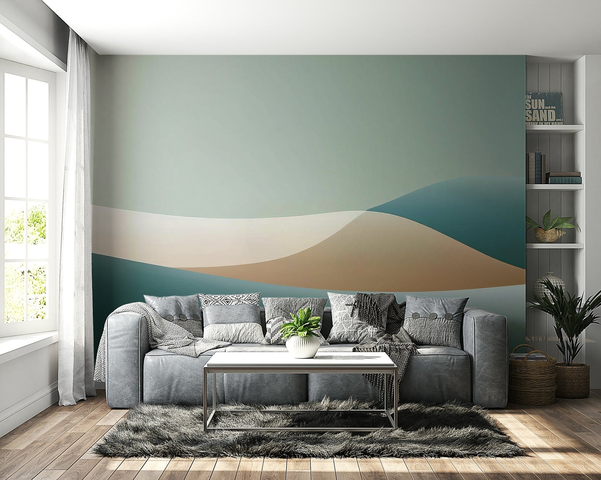 Gradient Horizons wall mural with soft gradient design

