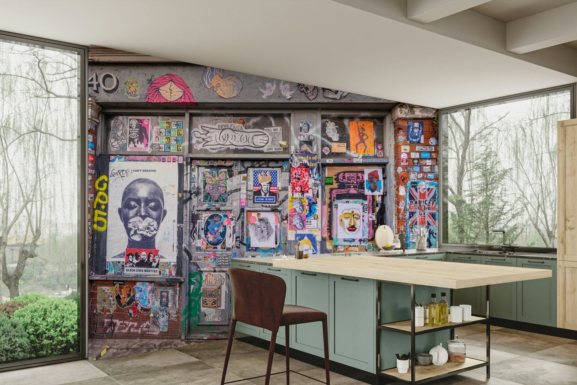 Ideal for a loft, studio, or accent wall.

