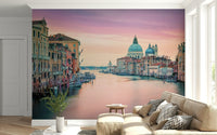 Grand Canal Dream Wall Mural, Venice canal view at sunset with dome.