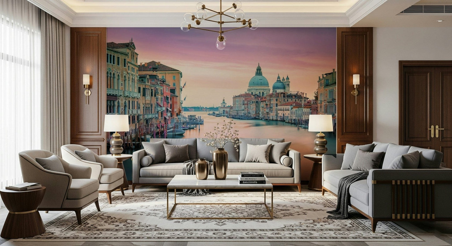 Smooth water surface Grand Canal Dream peel and stick wallpaper.