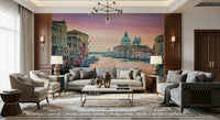 Smooth water surface Grand Canal Dream peel and stick wallpaper.