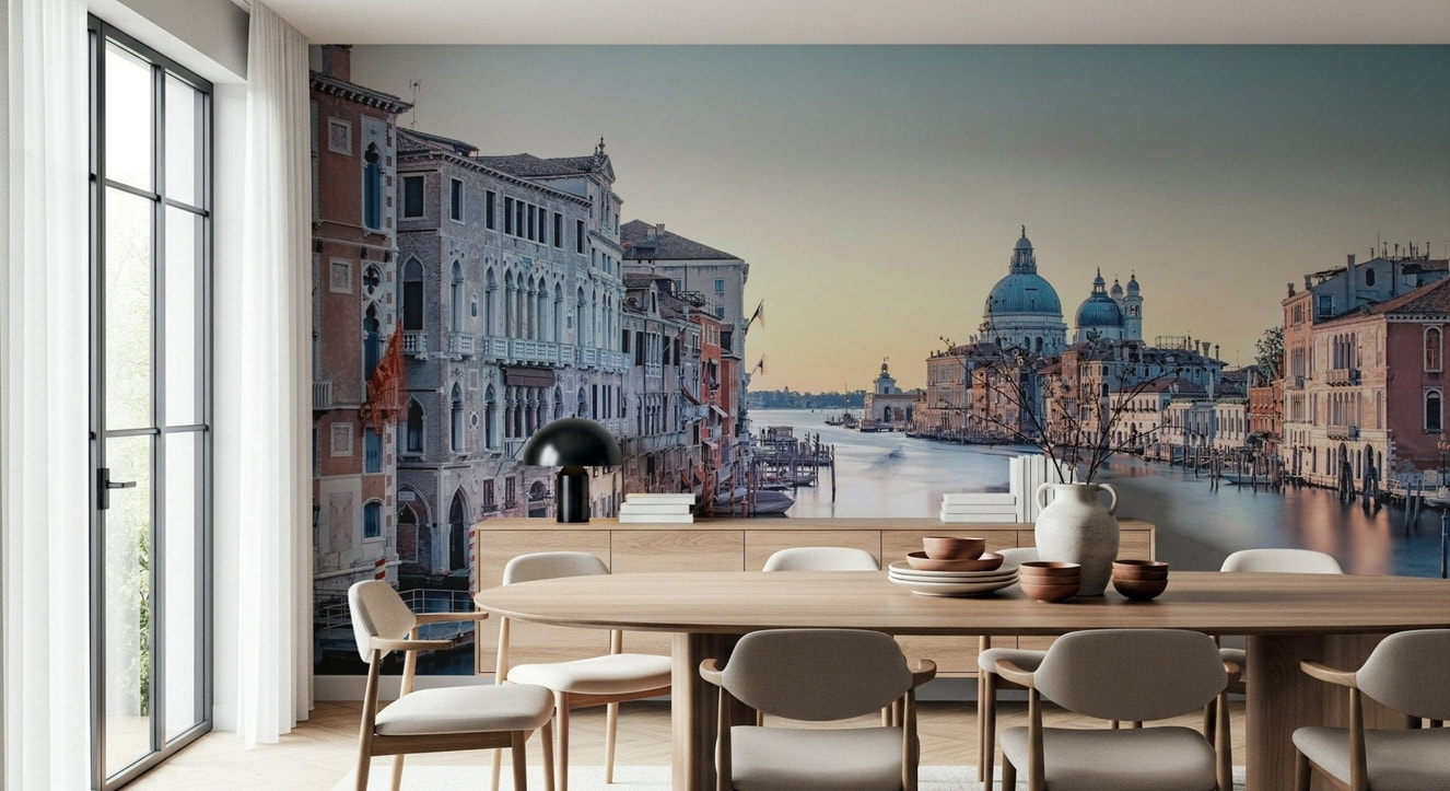 Grand Canal Serenity wall mural for a classic style living room.