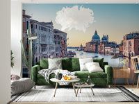 Realistic depth effect Grand Canal Serenity wall mural for bedrooms.