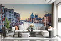 Elegant architectural art in a Grand Canal Serenity wall mural.