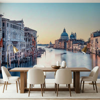 Grand Canal Serenity wallpaper for a relaxing vintage style lounge.