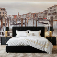Bedroom with Grand Canal Vista Wall Mural and Venice canal view, GD8753