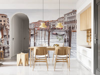 Dining area wall with Grand Canal Vista Wall Mural and canal reflections, GD8753