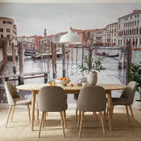 Grand Canal Vista Wall Mural with soft neutral architectural tones, GD8753