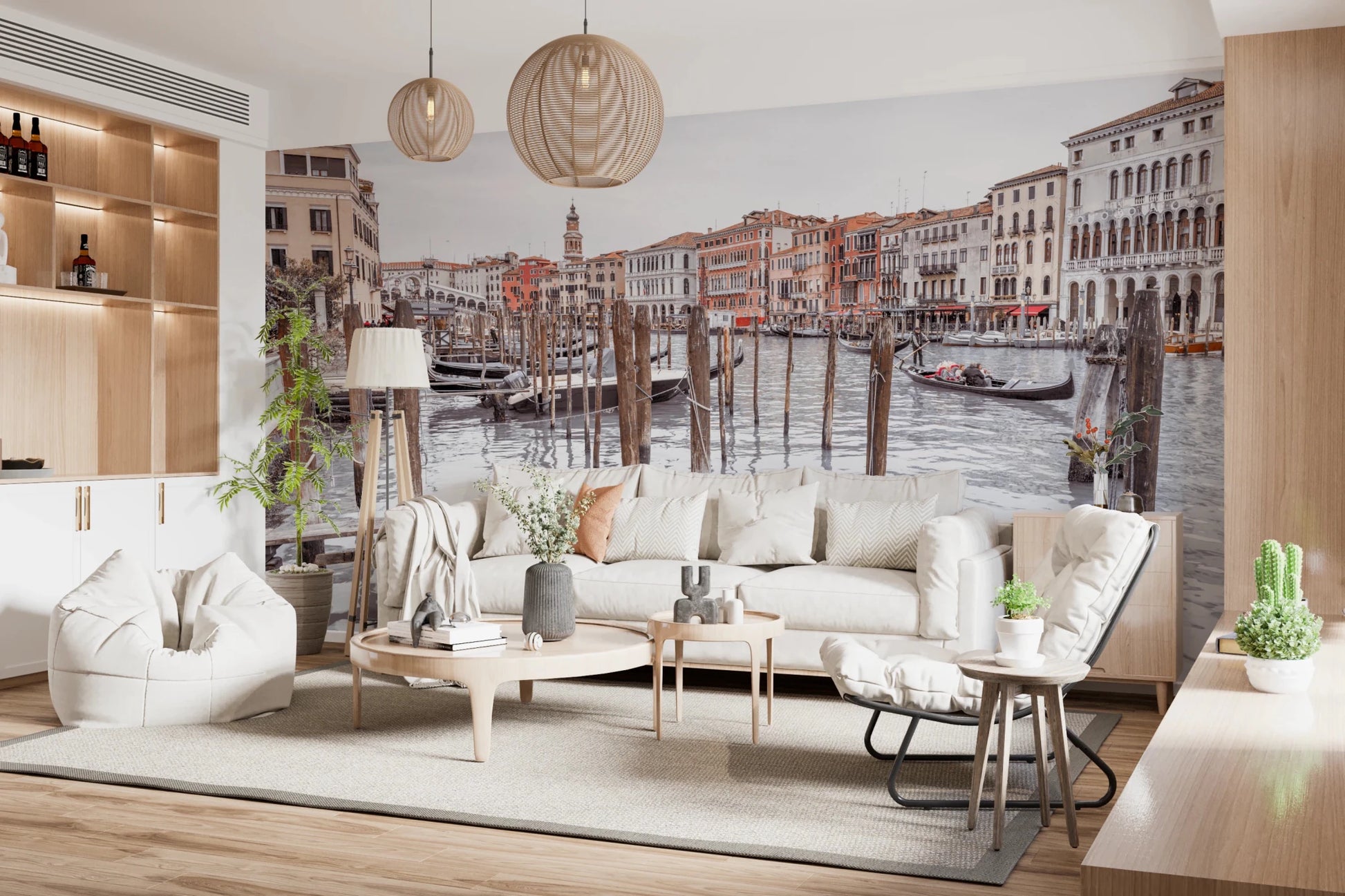 Cityscape Wall Mural with Grand Canal view and gondolas, GD8753