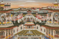 Grand Indian Palace & Royal Gardens Wall Mural with ornate courtyards and terraces