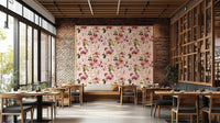 Wallcovering featuring vintage gothic florals

