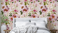Grandmillennial Gothic Dark Moody Florals 1 wallpaper on wall

