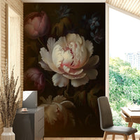 Elegant heritage-inspired floral wall mural design

