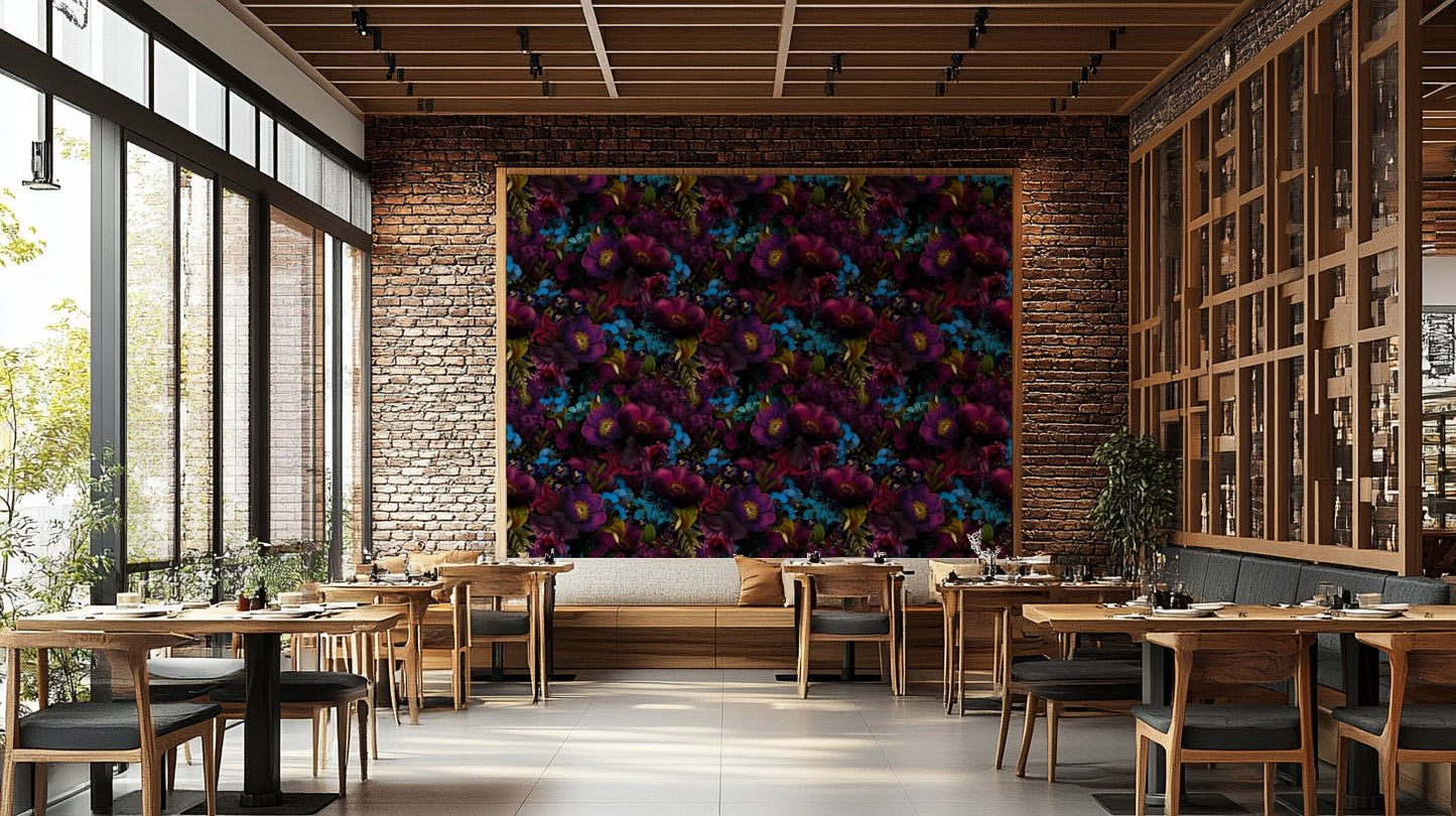 Dark moody floral gothic wallpaper for walls

