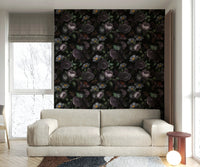 Moody gothic florals for a heritage-inspired wallpaper., GD1148